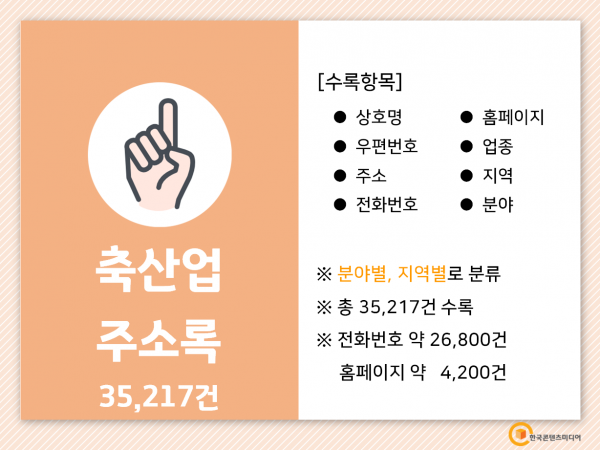 한국콘텐츠미디어,2022 축산업 주소록 CD