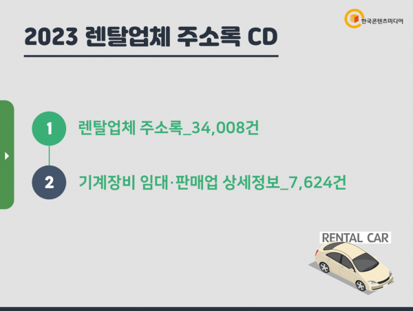 한국콘텐츠미디어,2023 렌탈업체 주소록 CD