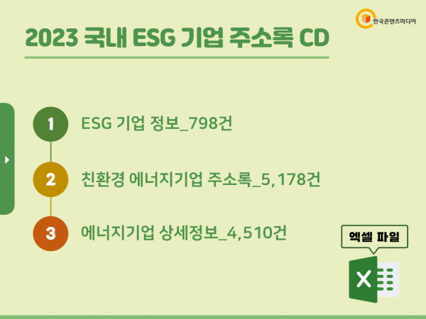 한국콘텐츠미디어,2023 국내 ESG 기업 주소록 CD