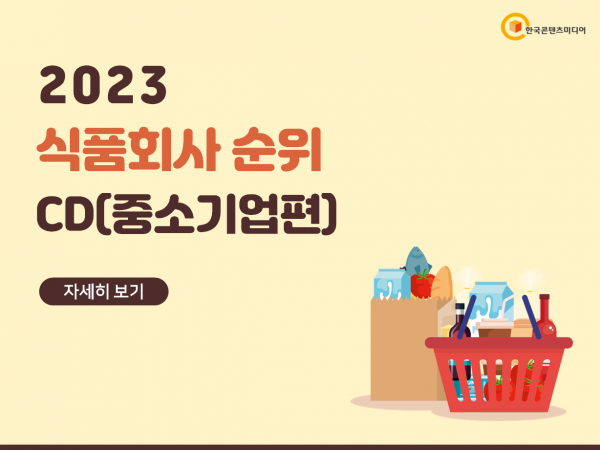 한국콘텐츠미디어,2023 식품회사 순위 CD(중소기업편)